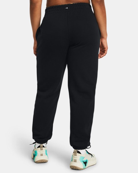 Women's Project Rock Heavyweight Terry Pants in Black image number 1